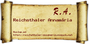 Reichsthaler Annamária névjegykártya